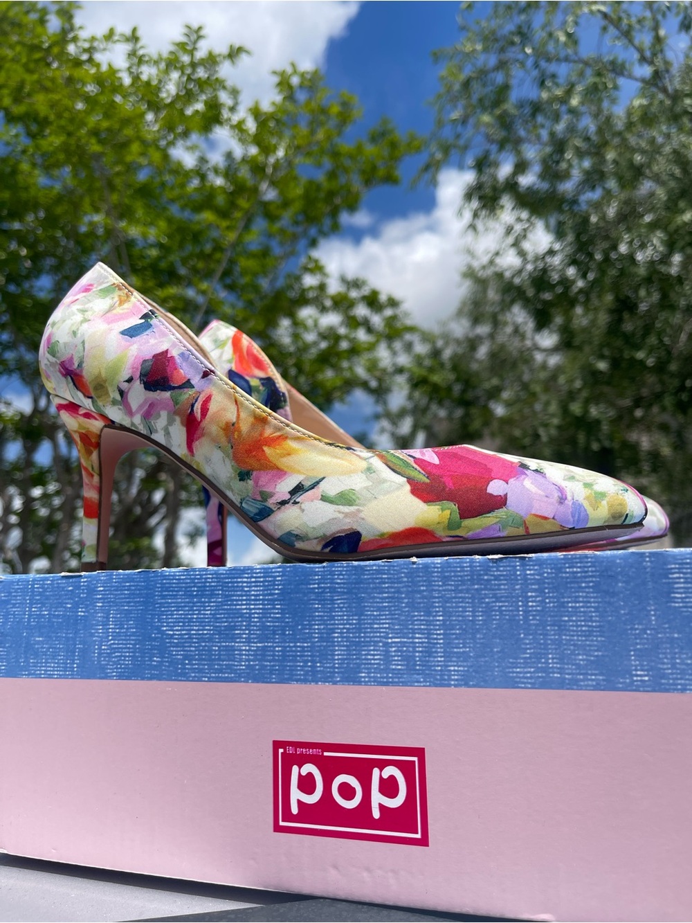 Pop Multicolor Floral Pointed-Toe Pumps
